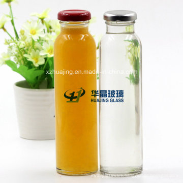 350ml Empty Cylinder Glass Beverage Bottles with Tin Lid